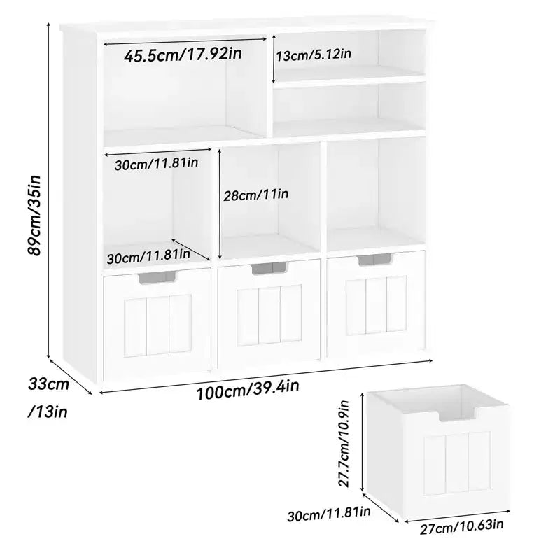 Mueble Organizador de Juguetes con Cajones, Estante de Juguetes para Niños, Librería Infantil, Organizador de Almacenamiento de Piso, Estantería Grande Abierta para Sala de Juegos, Dormitorio, Guardería