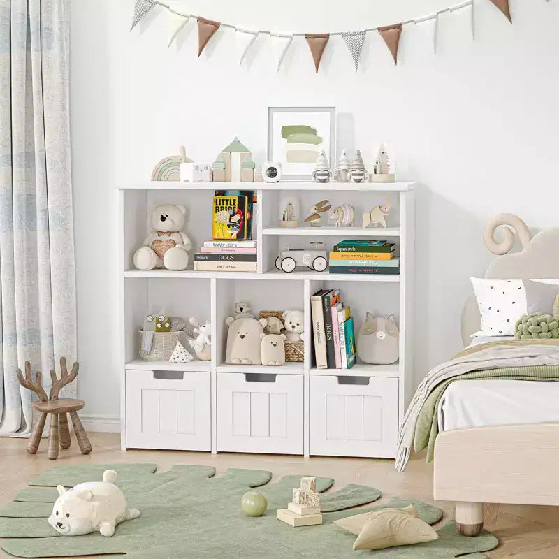 Mueble Organizador de Juguetes con Cajones, Estante de Juguetes para Niños, Librería Infantil, Organizador de Almacenamiento de Piso, Estantería Grande Abierta para Sala de Juegos, Dormitorio, Guardería