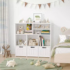 Mueble Organizador de Juguetes con Cajones, Estante de Juguetes para Niños, Librería Infantil, Organizador de Almacenamiento de Piso, Estantería Grande Abierta para Sala de Juegos, Dormitorio, Guardería