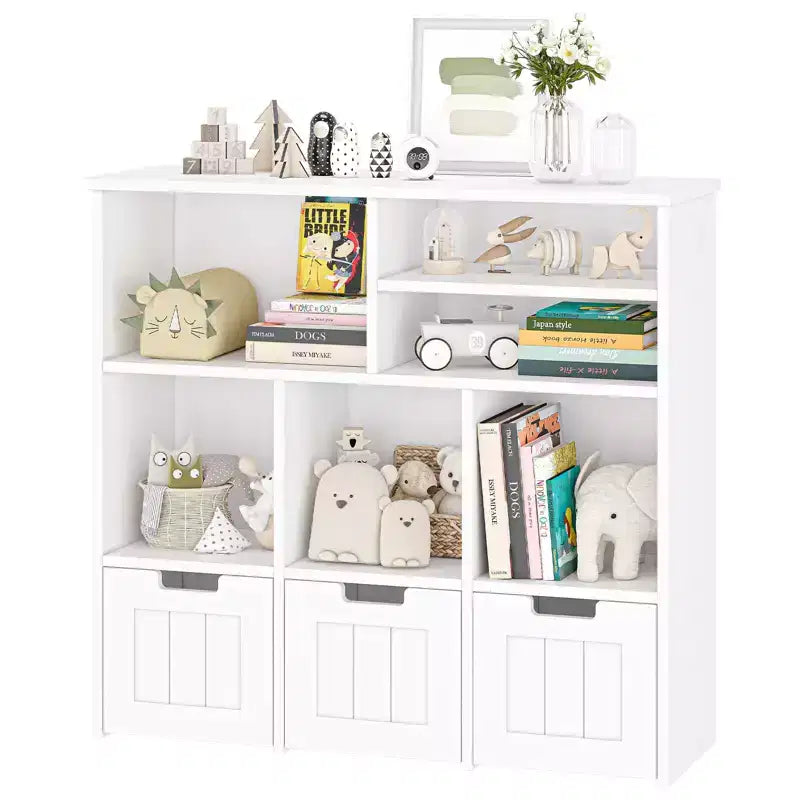 Mueble Organizador de Juguetes con Cajones, Estante de Juguetes para Niños, Librería Infantil, Organizador de Almacenamiento de Piso, Estantería Grande Abierta para Sala de Juegos, Dormitorio, Guardería