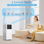 8,000 BTU 3-in-1 Portable AC - Cools 350 Sq.Ft with Dehumidifier, Fan & Sleep Mode, 24H Timer, Remote Control
