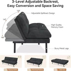 Dyonery Sofá Cama Plegable de 68 Pulgadas con Respaldo Ajustable, Sofá Cama Convertible para Espacios Pequeños, Sala de Estar, Apartamento, Oficina