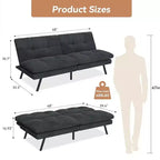 Dyonery Sofá Cama Plegable de 68 Pulgadas con Respaldo Ajustable, Sofá Cama Convertible para Espacios Pequeños, Sala de Estar, Apartamento, Oficina