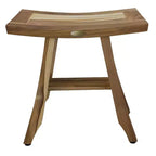 HomeRoots 18 Natural Teak Rectangular Shower Bench
