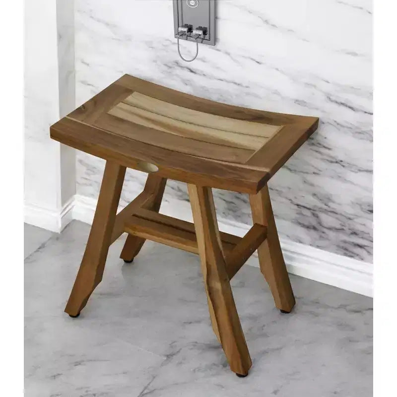 Banco de ducha rectangular HomeRoots 18 de teca natural