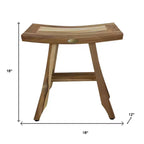 Banco de ducha rectangular HomeRoots 18 de teca natural