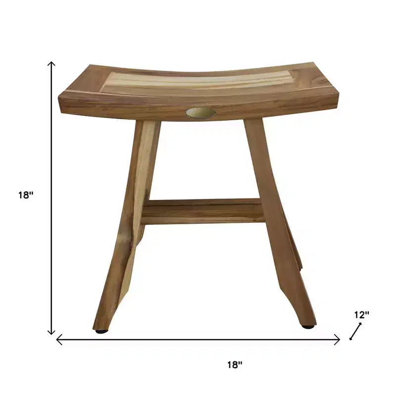 Banco de ducha rectangular HomeRoots 18 de teca natural