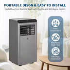 10,000 BTU Portable Air Conditioner, 3-in-1 Portable AC Unit with Fan & Dehumidifier, Room Air Conditioner Cools up to 450 Sq. Ft.