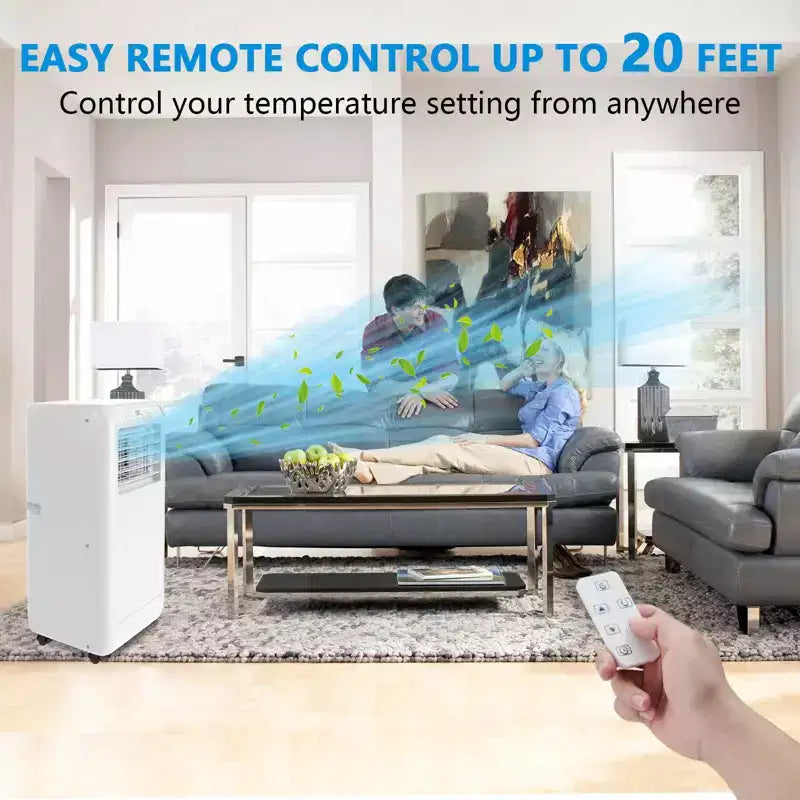 8,000 BTU Portable Air Conditioner for Room up to 350 Sq. Ft., Portable AC Unit with Remote Control, Sleep Mode, Window Kit Included