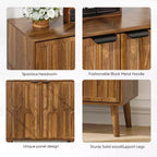 GDFStudio Nilah Farmhouse Gabinete de almacenamiento de clips de papel de 31.50'' con 2 puertas y estante ajustable