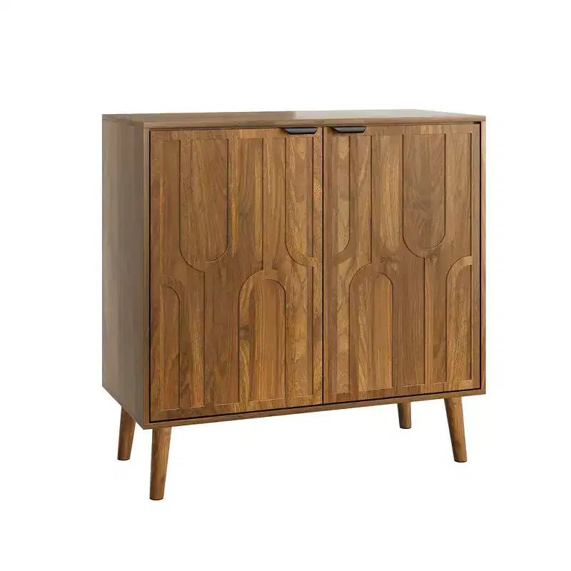 GDFStudio Nilah Farmhouse Gabinete de almacenamiento de clips de papel de 31.50'' con 2 puertas y estante ajustable