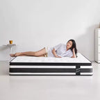 Colchón Híbrido de Muelles Ensacados Individuales de Espuma Viscoelástica Certipur-US con Funda Transpirable de 12 Pulgadas King Size