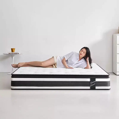 Colchón Híbrido de Muelles Ensacados Individuales de Espuma Viscoelástica Certipur-US con Funda Transpirable de 12 Pulgadas King Size