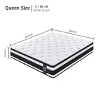 Colchón Híbrido de Muelles Ensacados Individuales de Espuma Viscoelástica Certipur-US con Funda Transpirable de 12 Pulgadas King Size