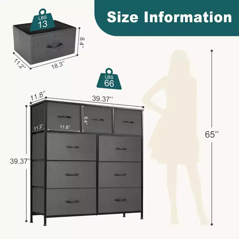 MAYEERTY Cajonera de tela para almacenamiento y organización, Cómoda
