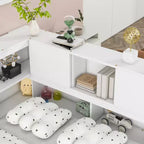 MAYEERTY Full Floor Bed with L-shaped Bookcase White
