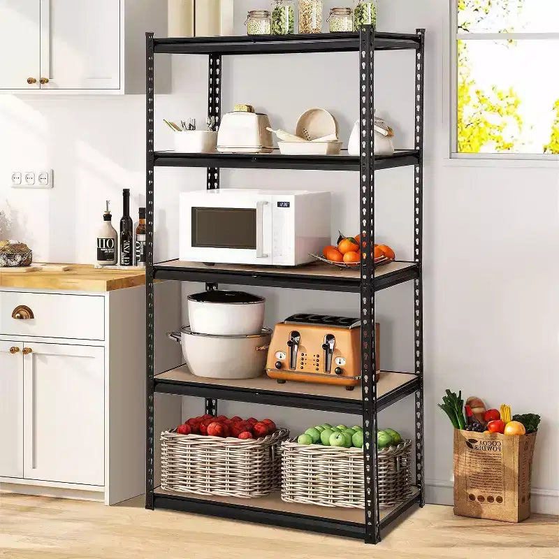 Kitchen Storage, Heavy Duty Storage Shelves 36 x 18 x 72, 5 Tier Durable Metal Construction, Adjustable Shelving, Storage Utility Rack Shelf Unit