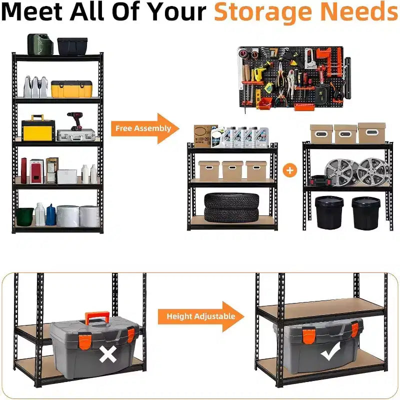 Kitchen Storage, Heavy Duty Storage Shelves 36 x 18 x 72, 5 Tier Durable Metal Construction, Adjustable Shelving, Storage Utility Rack Shelf Unit