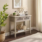 Art Leon Retro Wood Entryway Console Table with 2 Drawers
