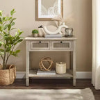 Art Leon Retro Wood Entryway Console Table with 2 Drawers