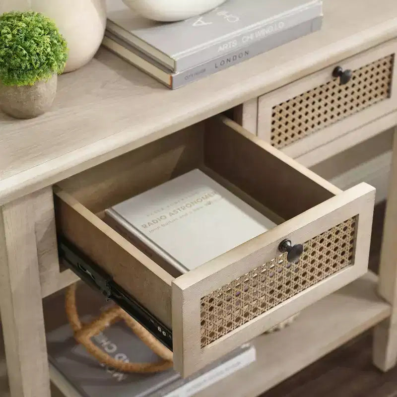 Art Leon Retro Wood Entryway Console Table with 2 Drawers