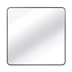 Espejo de pared cuadrado para baño con marco de metal negro - Elegante y duradero
