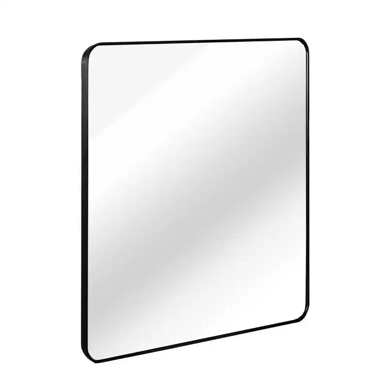Espejo de pared cuadrado para baño con marco de metal negro - Elegante y duradero