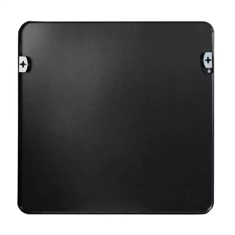 Espejo de pared cuadrado para baño con marco de metal negro - Elegante y duradero