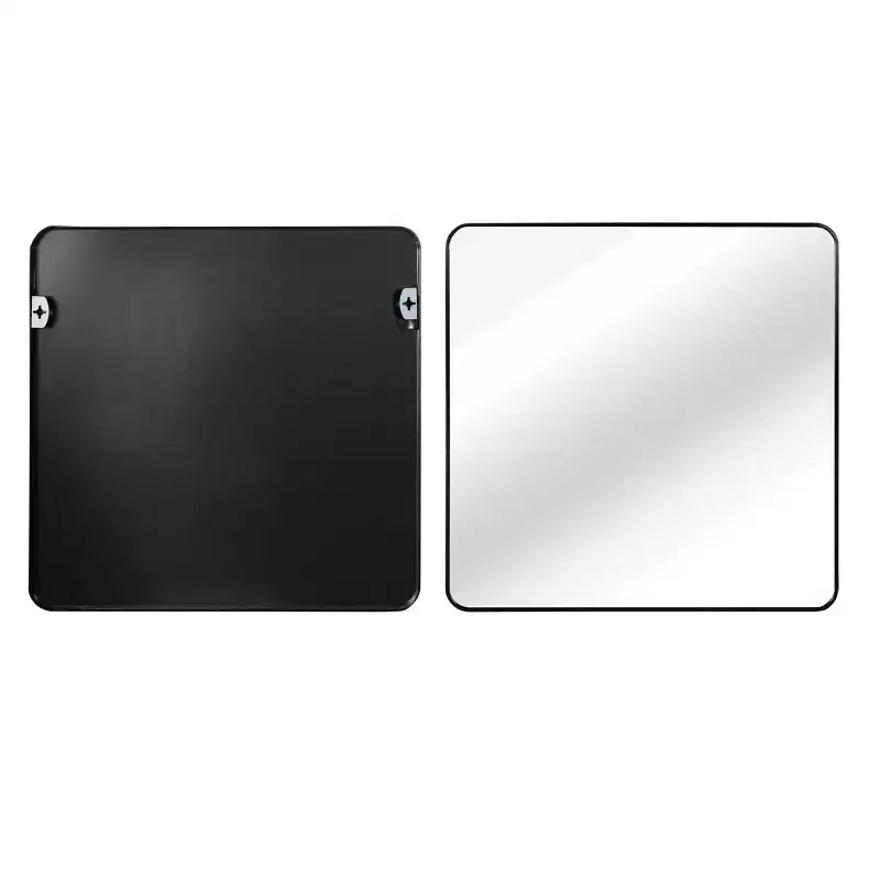 Espejo de pared cuadrado para baño con marco de metal negro - Elegante y duradero