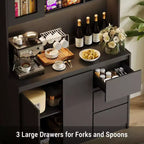 Armario de despensa de cocina alto de 71" con luces LED y tomas de corriente, soporte para microondas con puerta de vidrio, estantes ajustables, 3 cajones, diseño sin tiradores