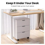PexFix 3 Drawer Vertical File Cabinet Rolling Wooden Mobile Under Desk with Casters for Home Office