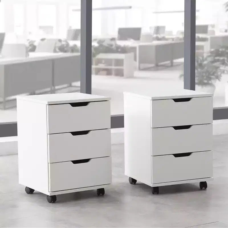 PexFix 3 Drawer Vertical File Cabinet Rolling Wooden Mobile Under Desk with Casters for Home Office