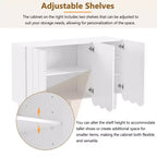 CLIHOME Zapatero Minimalista, Aparador de Comedor con Estantes Ajustables, Armario de Almacenamiento Grande con Puertas Onduladas