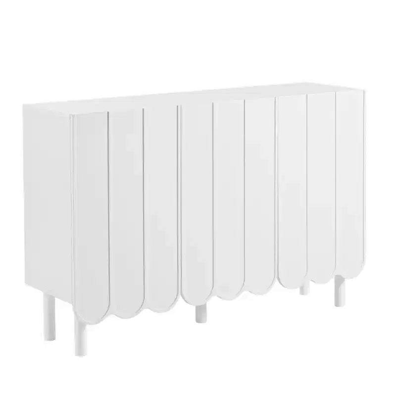 CLIHOME Zapatero Minimalista, Aparador de Comedor con Estantes Ajustables, Armario de Almacenamiento Grande con Puertas Onduladas