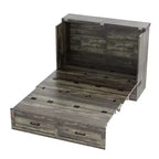 Cama Murphy ModernLuxe de tamaño matrimonial/queen, plegable, que ahorra espacio, con estación de carga y cajón de almacenamiento, blanco/gris