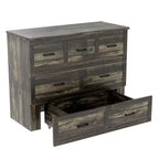 Cama Murphy ModernLuxe de tamaño matrimonial/queen, plegable, que ahorra espacio, con estación de carga y cajón de almacenamiento, blanco/gris