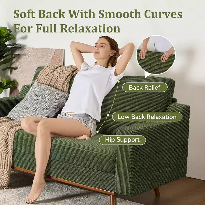 Dyonery 65.4 Loveseat Sofa,Tool-Free Setup Small Couches
