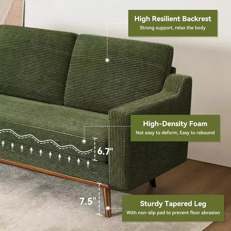 Dyonery 65.4 Loveseat Sofa,Tool-Free Setup Small Couches