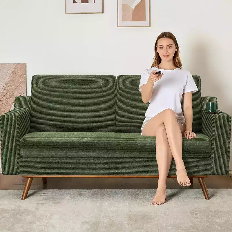 Dyonery 65.4 Loveseat Sofa,Tool-Free Setup Small Couches