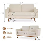 Dyonery 65.4 Loveseat Sofa,Tool-Free Setup Small Couches
