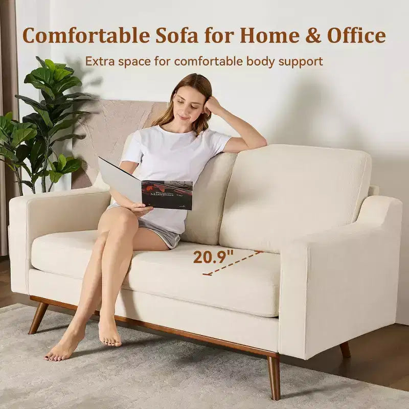 Dyonery 65.4 Loveseat Sofa,Tool-Free Setup Small Couches