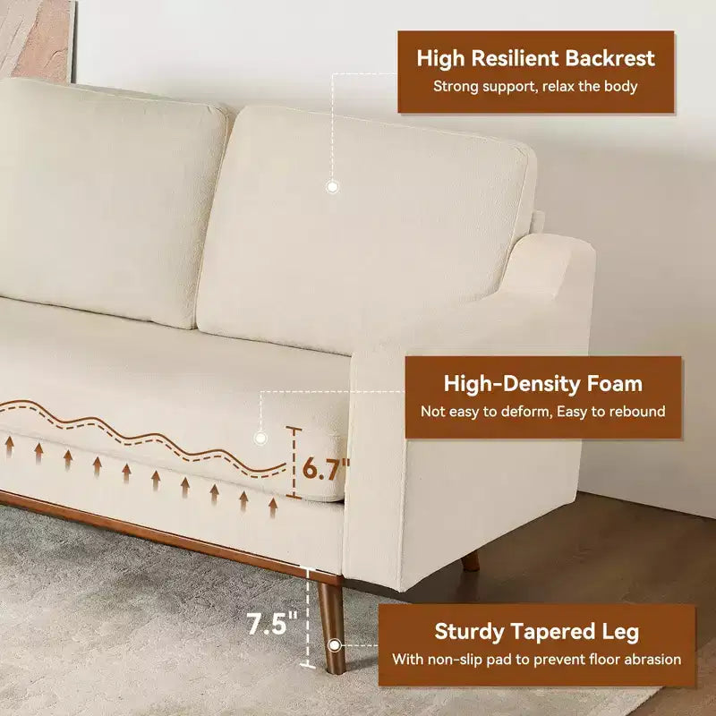 Dyonery 65.4 Loveseat Sofa,Tool-Free Setup Small Couches