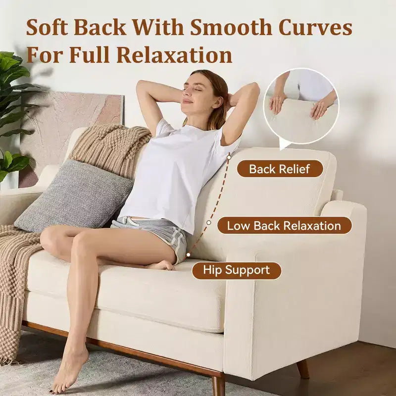 Dyonery 65.4 Loveseat Sofa,Tool-Free Setup Small Couches
