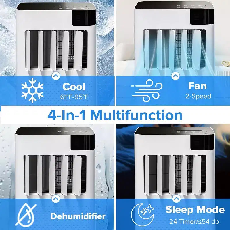 ZAFRO Portable Air Conditioners, Portable AC Unit with Cool, Fan & Dry Modes/Fast Cooling/Energy Efficient/Remote Control