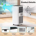 ZAFRO Portable Air Conditioners, 4 Modes Portable AC Unit with Fast Cooling/Energy Efficient/Remote/24Hrs Timer for Bedroom