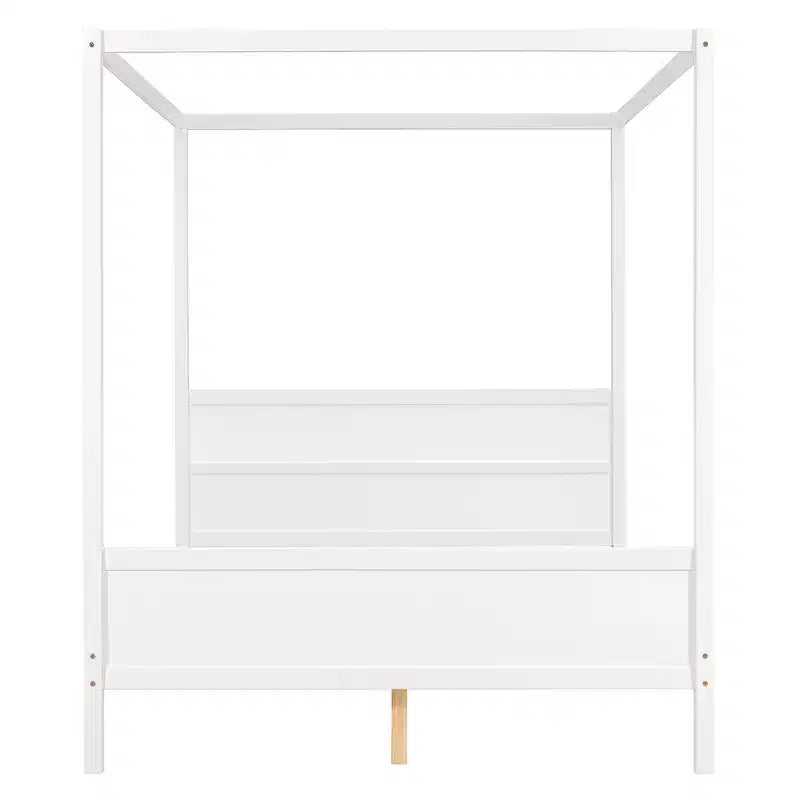 Cama con dosel Queen Whisen con cabecera y pie de cama, almacenamiento debajo de la cama y diseño versátil