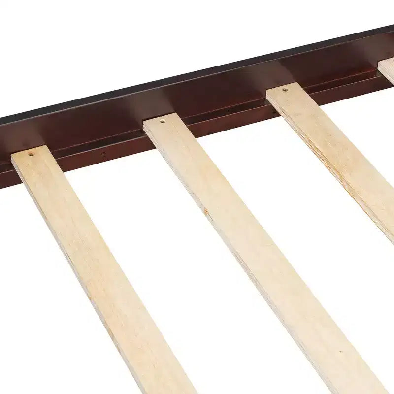 Cama con dosel Queen Whisen con cabecera y pie de cama, almacenamiento debajo de la cama y diseño versátil