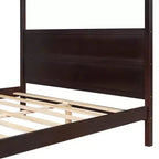 Cama con dosel Queen Whisen con cabecera y pie de cama, almacenamiento debajo de la cama y diseño versátil