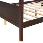 Cama con dosel Queen Whisen con cabecera y pie de cama, almacenamiento debajo de la cama y diseño versátil