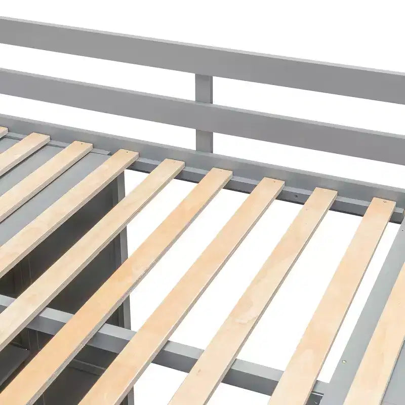 Cama alta tamaño completo Whisen, armarios, estantes plegables y escritorios para una vida organizada